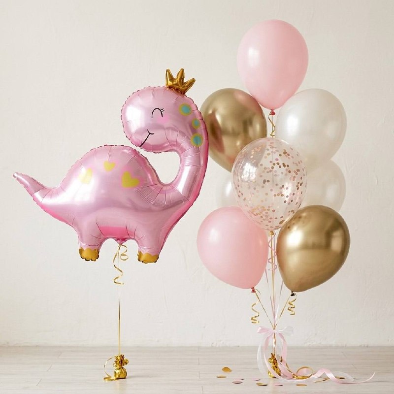 Сет шаров «Динозаврик в короне»